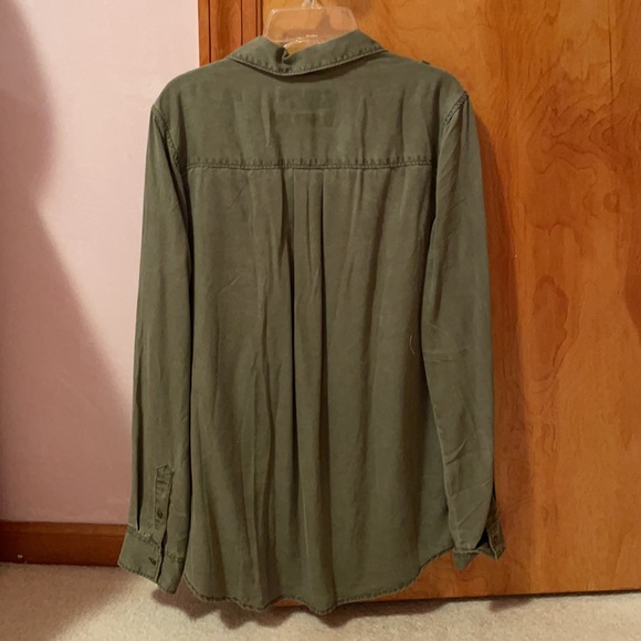 Plain olive green flannel - Picture 2 of 2